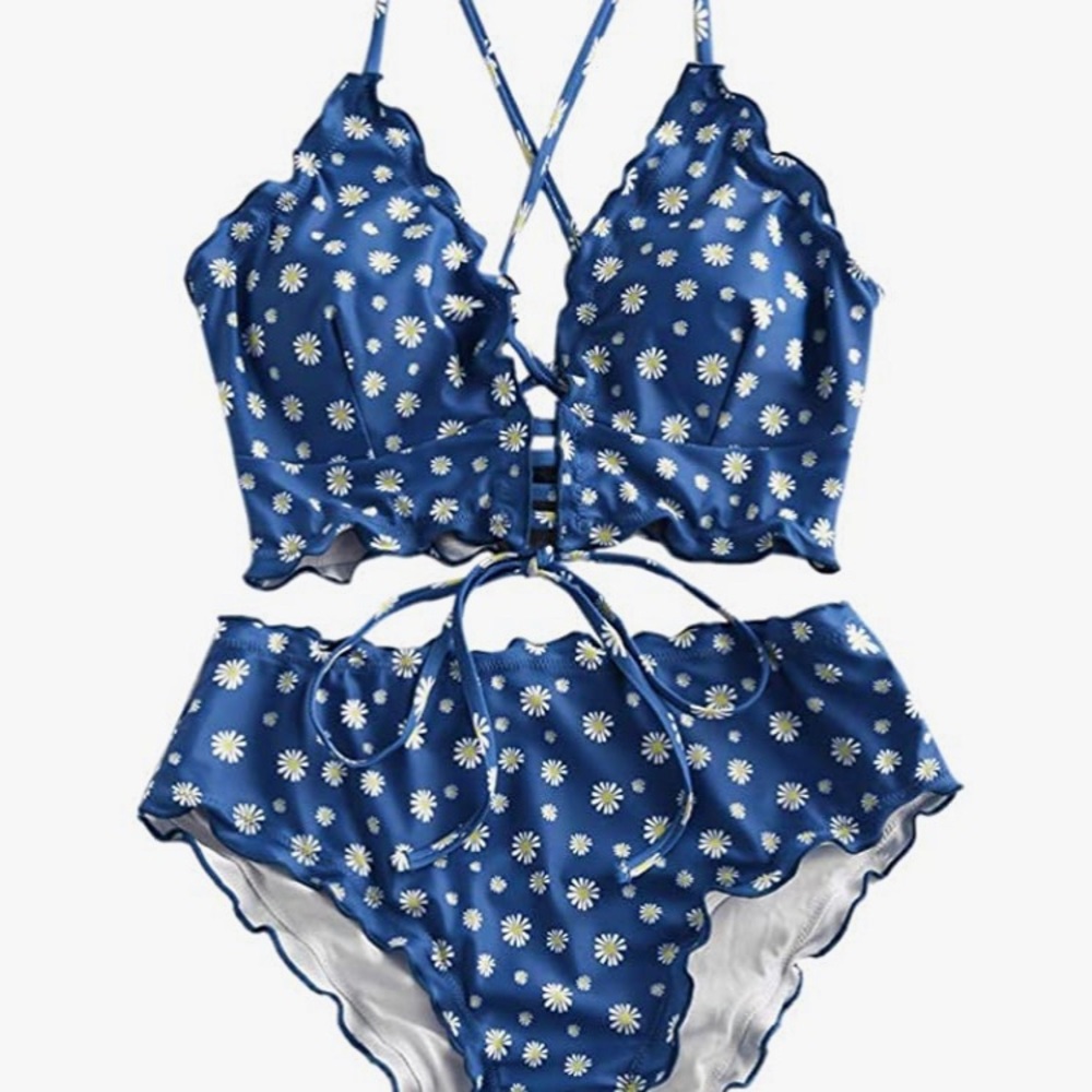 COPY - Daisy longline bikini - cheeky bottom